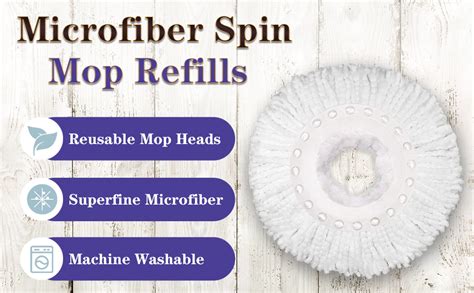 Milton Spin Mop Head Refill Microfiber Heavy Quality - Pack of 4 ...