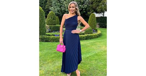 AX Paris Navy One Shoulder Midi Dress | New Look