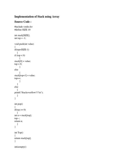 Image result for Implementation of Stack Using Array Code