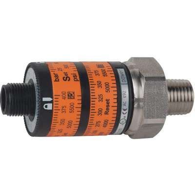 917444-5 IFM Pressure Switch, 0 to 5800 psi Range, 1/4" MNPT Process ...