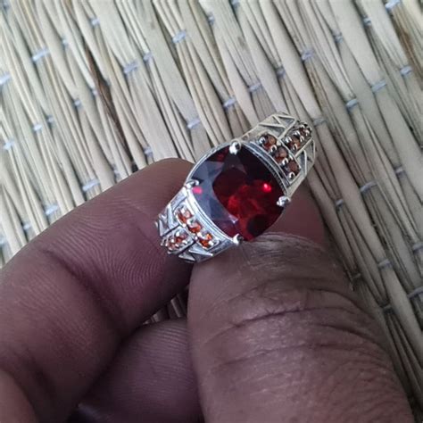 Buy Handmade Citrine Men's Ring in Solid 925 Sterling Silver, Silver ...