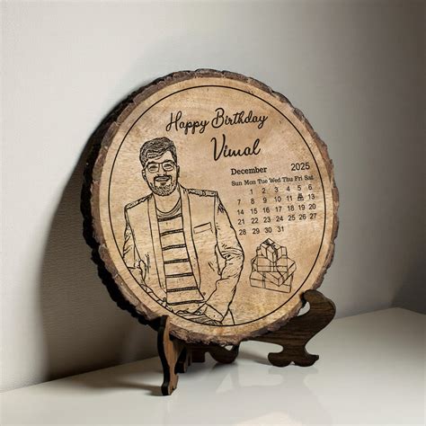 Customized Birthday Gift Plaque for Friend - Mango Wood 8x8 Inch