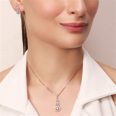 Buy Blooming Beauty Rose gold Plated Women's Jewelry Set Online – Zavya