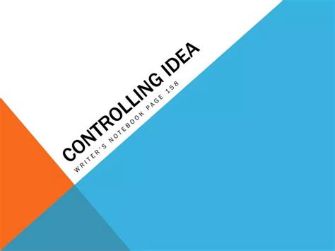 Image result for Controlling Idea Definition Example