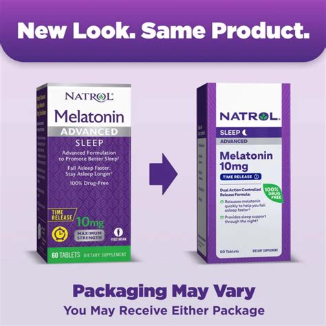Natrol, Melatonin, Advanced Sleep, Time Release, 10 mg, 60 Tablets ...