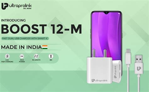 ULTRAPROLINK Boost12 2.4A/12W Dual USB Fast Charging Wall Charger ...