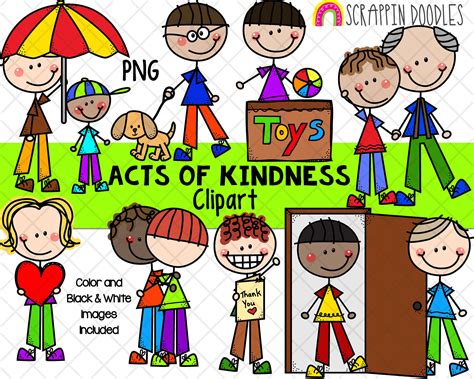Acts of Kindness Clipart Doodle Boys Clipart Holding - Etsy UK