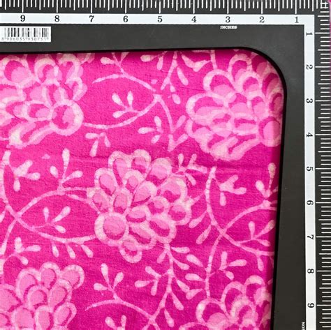 Pure Cotton Dabu Pink With White Grapes Flower Jaal Hand Block Print F ...
