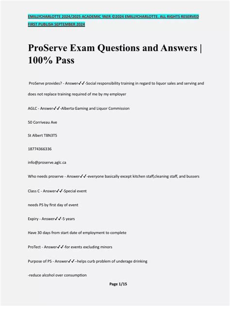 ProServe Exam Questions and Answers | 100% Pass - 2024/2025 - Stuvia US