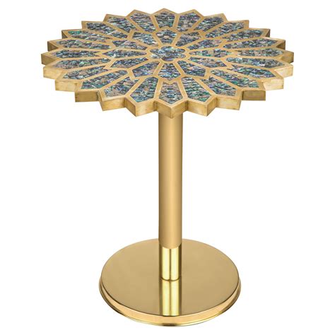 White Mother-of-Pearl Inlay Side Table Tabouret Moorish at 1stDibs ...
