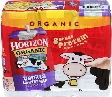 Amazon.com: Horizon Organic, Milk Low-Fat Vanilla Organic, 8 Fl Oz, 6 ...