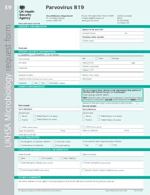 Fillable Online Parvovirus B19 referral form (E9) Fax Email Print ...