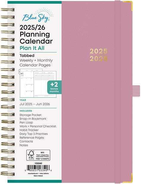 Amazon.com : Blue Sky Day Designer 2025-2026 Monthly Academic Year ...