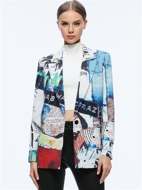 A+o X Basquiat Denny Blazer In Confidential | Alice + Olivia