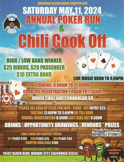 American Legion Riders Annual Marlene Flores Chili Cook-Off, American ...