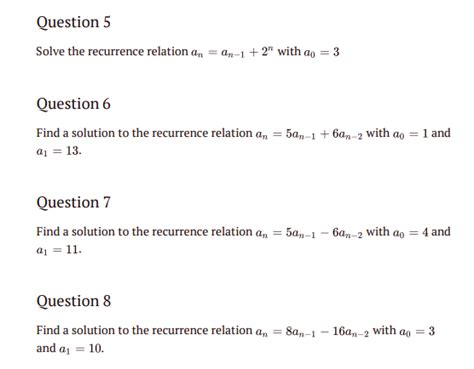 Image result for Recurrence relation Solutions