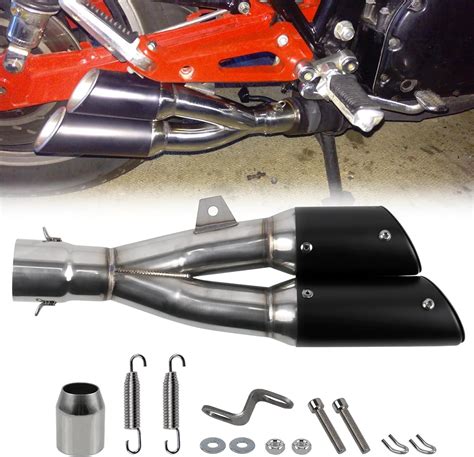 Amazon.com: Sporacingrts Universal Motorcycle Dual-Outlet Muffler Baffle - 1.5"-2" Inlet ...