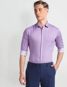 ARROW Men Printed Formal Purple Shirt - Buy ARROW Men Printed Formal ...
