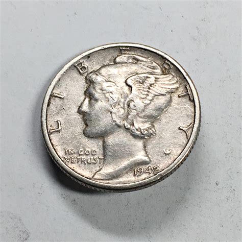 1942-D Silver Mercury Head Dime*Loop on Reverse to Use as Button ...