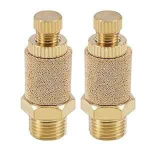 uxcell Top Adjustable Pneumatic Air Exhaust Silencer Muffler Copper 1/8 ...