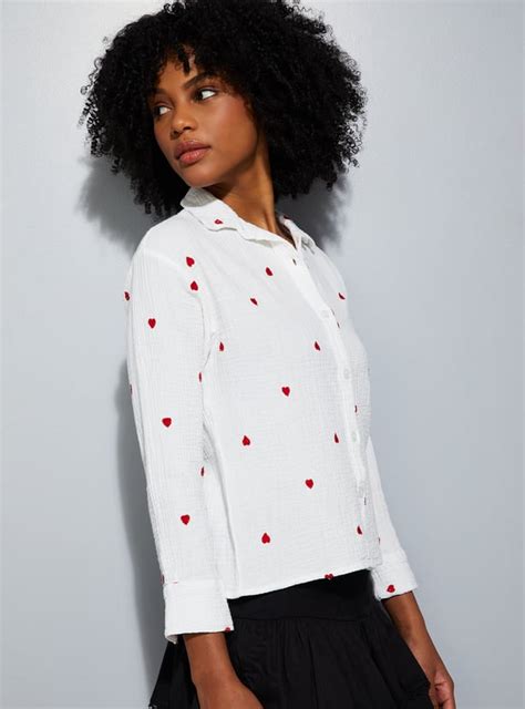 Buy ALAYA F x URB_N Women Embroidered Shirt-Style Top Online at just Rs ...