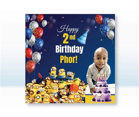 Entry #39 by msharifuli for Realistic Minions 2nd Birthday Banner ...