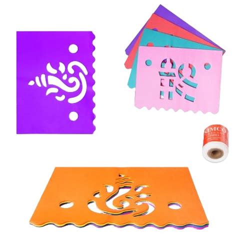 Preetus Packet of 100 pcs paper designed flags with Hindu religious ...