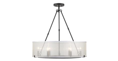 Golden Lighting 5019-6SF-XL BLK Alyssa 6 Light 26" Wide Semi-Flush ...