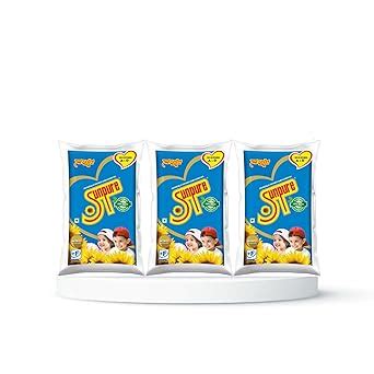 Sunpure Physically Refined Sunflower Oil 1L Pouch - Pack of 3 | Rich in ...