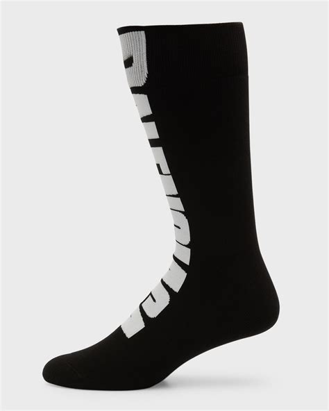 Versace Men's Jacquard Logo Crew Socks | Neiman Marcus