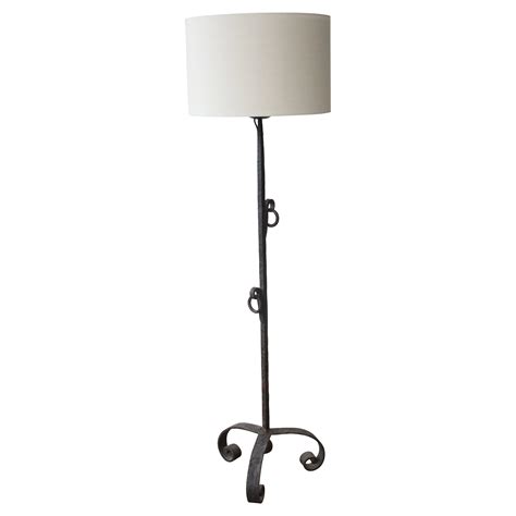 French Vintage Iron Dore and Glass Floor Lamp at 1stDibs