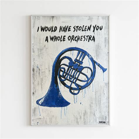"Blue French Horn" Poster - 30x40, 50x70, 70x100 - Merchsweden