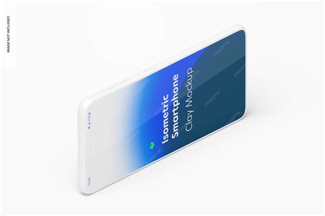 Premium PSD | Isometric clay smartphone mockup, landscape left view
