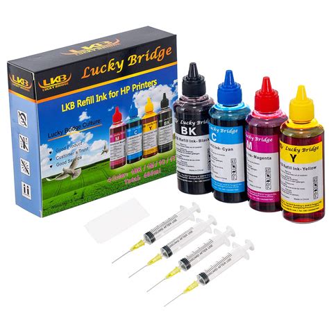 400ml Lucky Bridge Refill Ink Kit 4x100ml for HP 950 951 60 61 952 902 ...