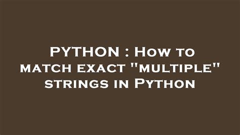 Python String Match 的图像结果