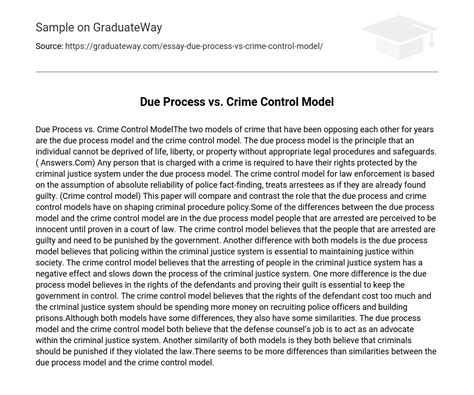 Image result for Due Process Model