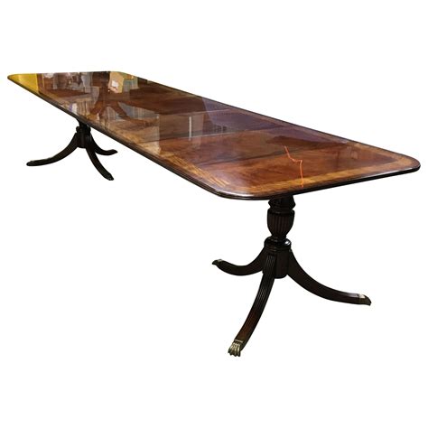 Narrow Mahogany Georgian Style Dining Table by Leighton Hall For Sale ...