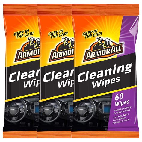 Armor All Cleaning Wipes in a Pouch, 60 Count - Car Interior Cleaner ...