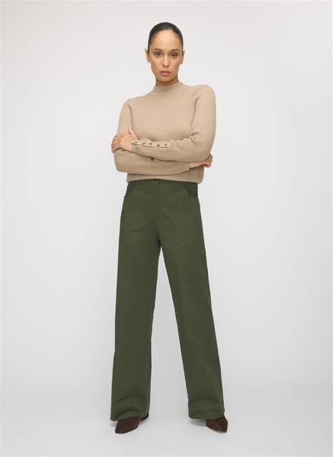 Colette Cropped Wide Leg Twill Pants | Women's Pants – Kit and Ace