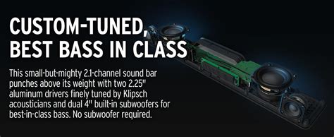 Klipsch Flexus CORE 100 2.1-Channel Dolby Atmos Sound Bar with Two 2.25 ...