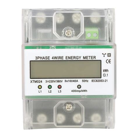3 Phase Electric Meter Lcd Backlight Display Din Rail Energy ...