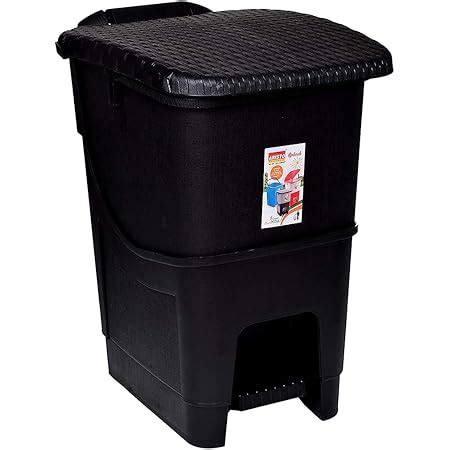 AIR O MATIC 30 LTR Pedal Waste Garbage Dustbin (Silver Color & Brown ...