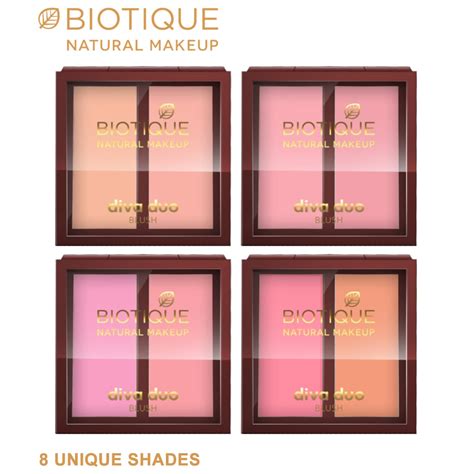 Biotique Natural Makeup Diva Duo Blush, Pastel N Peach, 9g