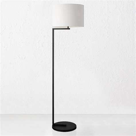 CORMONT MATTE BLACK FLOOR LAMP | WHITE LINEN SHADE – Living By Design
