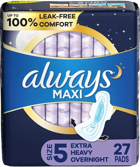 Amazon.com: ALWAYS Maxi Size 5 Extra Heavy Overnight Pads With Wings ...