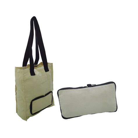 8 Oz Natural Cotton Canvas Folding Tote Bag | msmemart.com