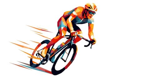 Drawing of a cyclist on a white background vector | Premium AI ...