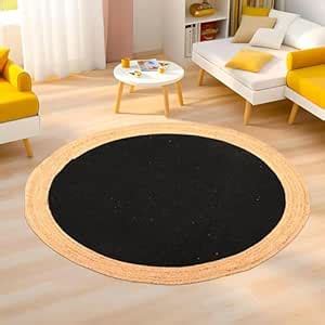 Kuber Industries 4x4 Feet Round Jute Rug & Carpet for Home/Bedroom ...