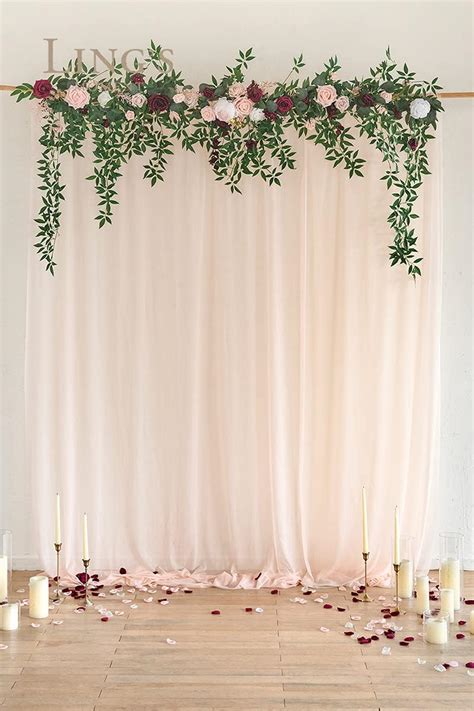 Buy Ling's Moment 6.5ft Backdrop Floral Garland with Hanging Vines for ...