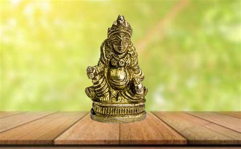 Buy The Holy Mart Brass Kuber Statue Kubera God of Treasure Idol in ...